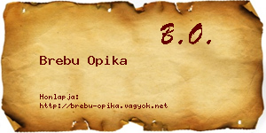 Brebu Opika névjegykártya